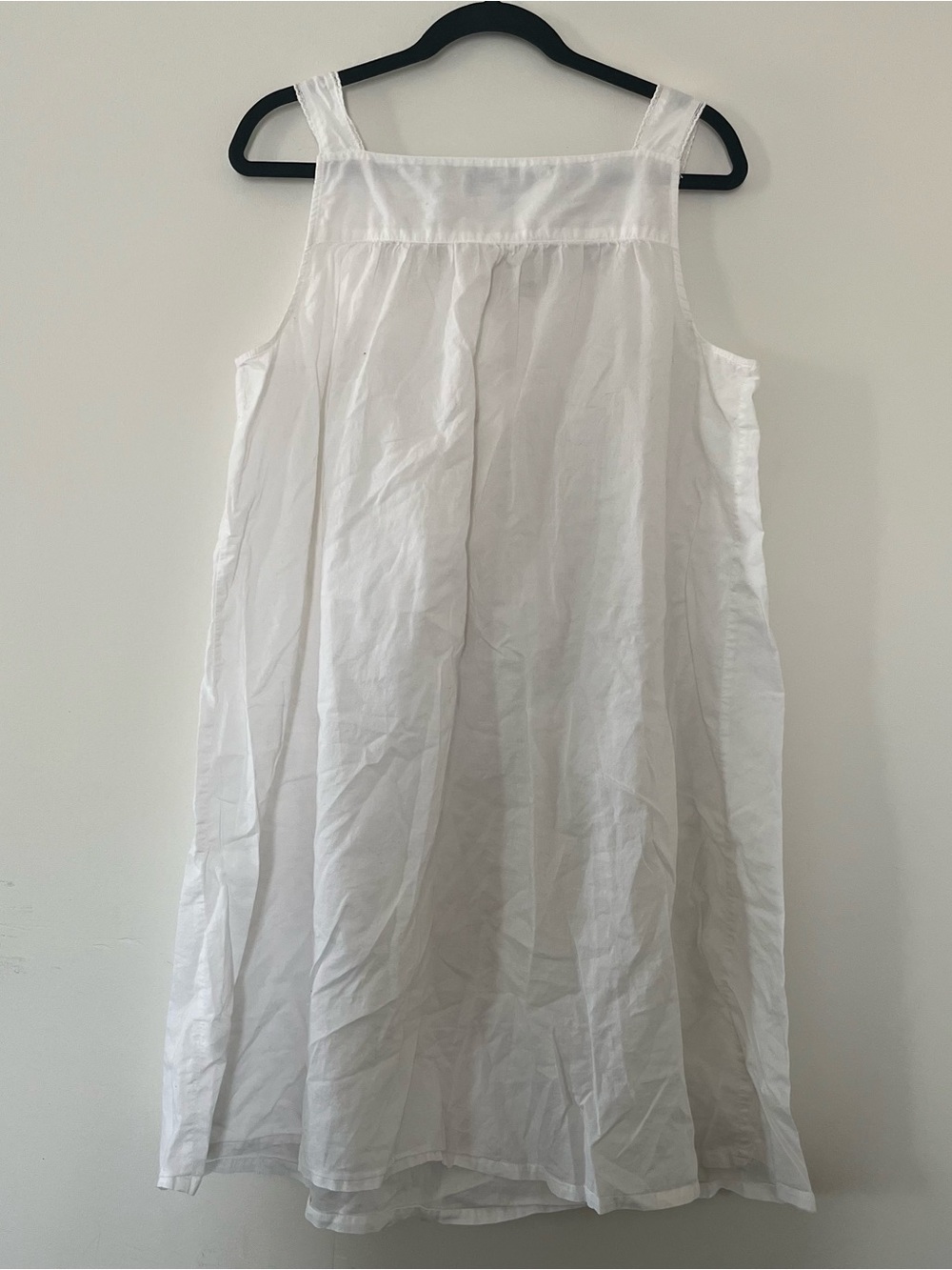 Vintage White 100% Cotton Cottagecore Nightgown 1X Embroidered Feminine Prairie - Picture 6 of 7
